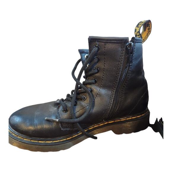 Dr martens 1460J black combat boots kids size 3 airwair lace up/ zip up boots - Picture 16 of 16
